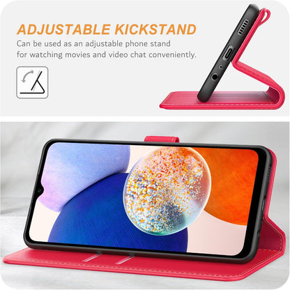 Samsung Galaxy A14 5G Hülle - Premium Leder Klapphülle Rot