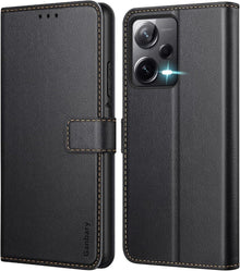Handyhülle Xiaomi Redmi Note 12 Pro Leder Klapphülle Schwarz