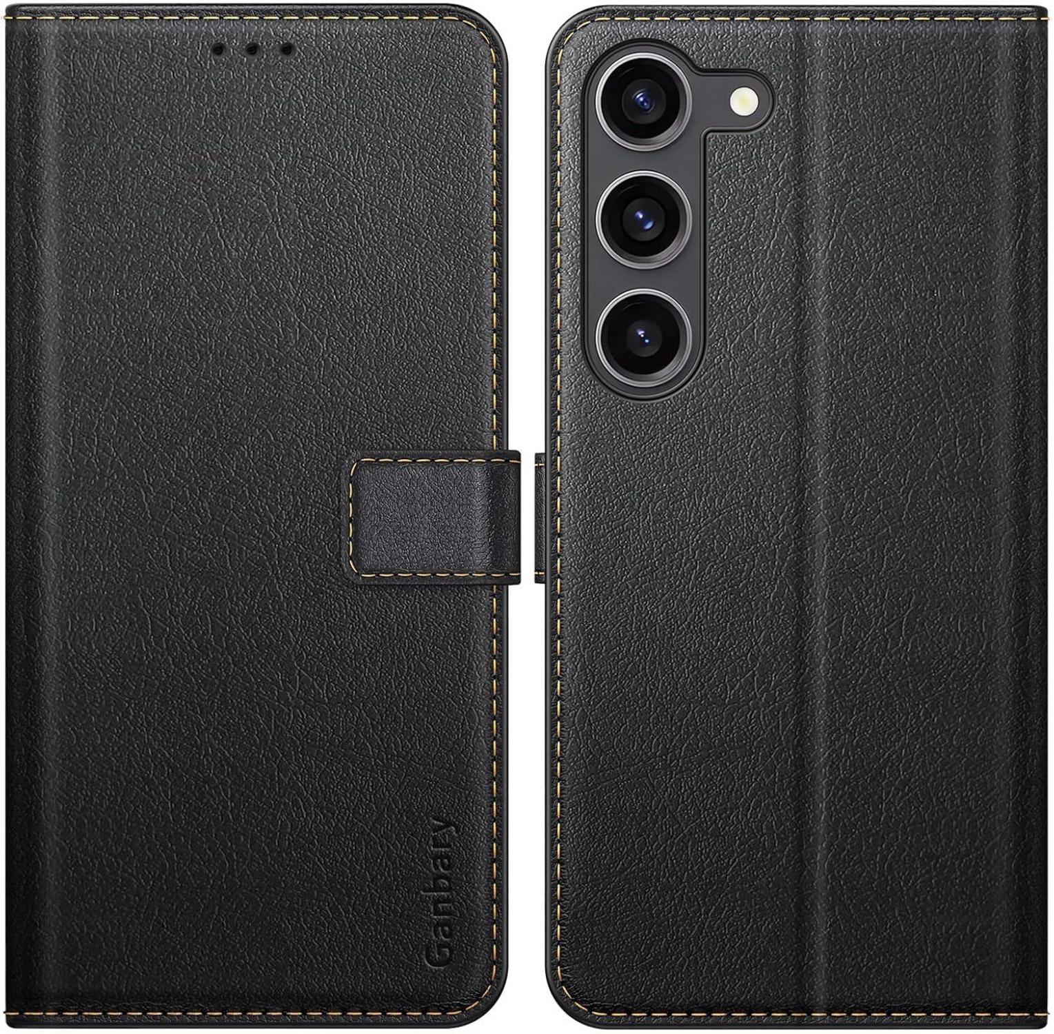 Samsung Galaxy S23 5G Handyhülle Leder Klapphülle Schwarz