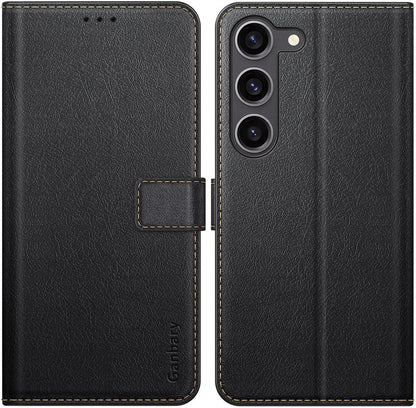 Samsung Galaxy S23 5G Handyhülle Leder Klapphülle Schwarz