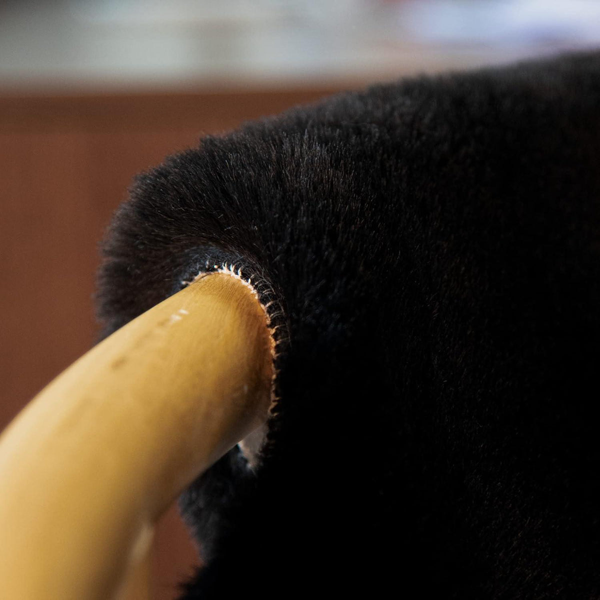 Runder Kunstfell Teppich 240 cm Schwarz – Flauschig & Waschbar