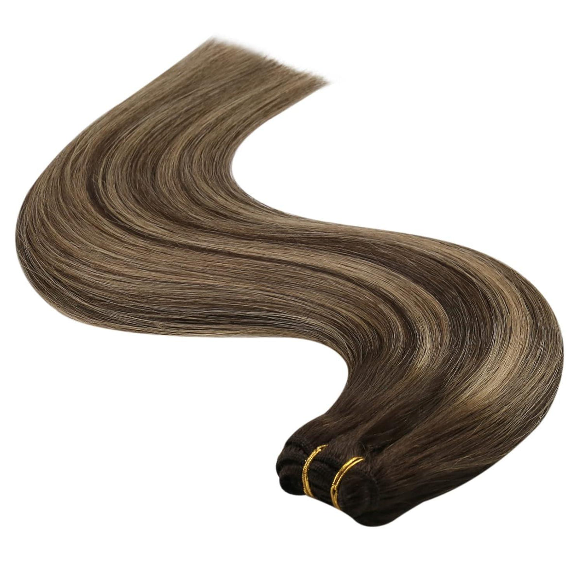 Echthaar Tressen Dunkelbraun 50 cm – Remy Weft Extensions