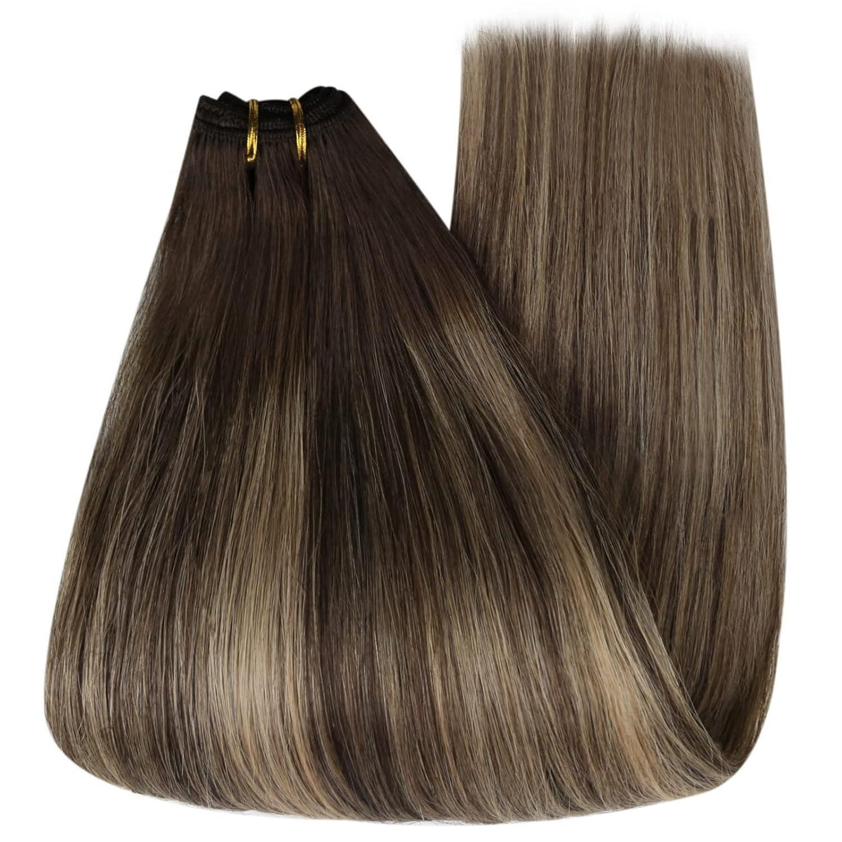 Echthaar Tressen Ombre 45cm - Blond, Braun & Balayage
