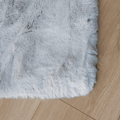 Flauschiger Teppich Grau 120x180 cm – Waschbar & Weich