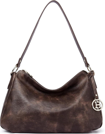 Schultertasche Damen PU Leder Hobo Handtasche Mittelgroß Henkeltasche