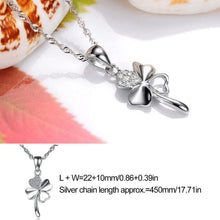 Damen Halskette Sterling Silber 925 Kleeblatt Zirkonia
