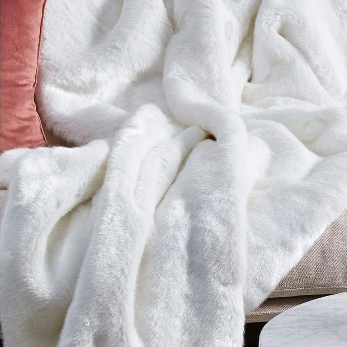 Flauschiger Teppich Weiß 150x240 cm – Weicher Wohnzimmer Teppich