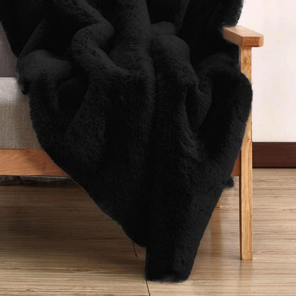Flauschiger Fellteppich Schwarz 150x240 cm – Wohnzimmer Teppich