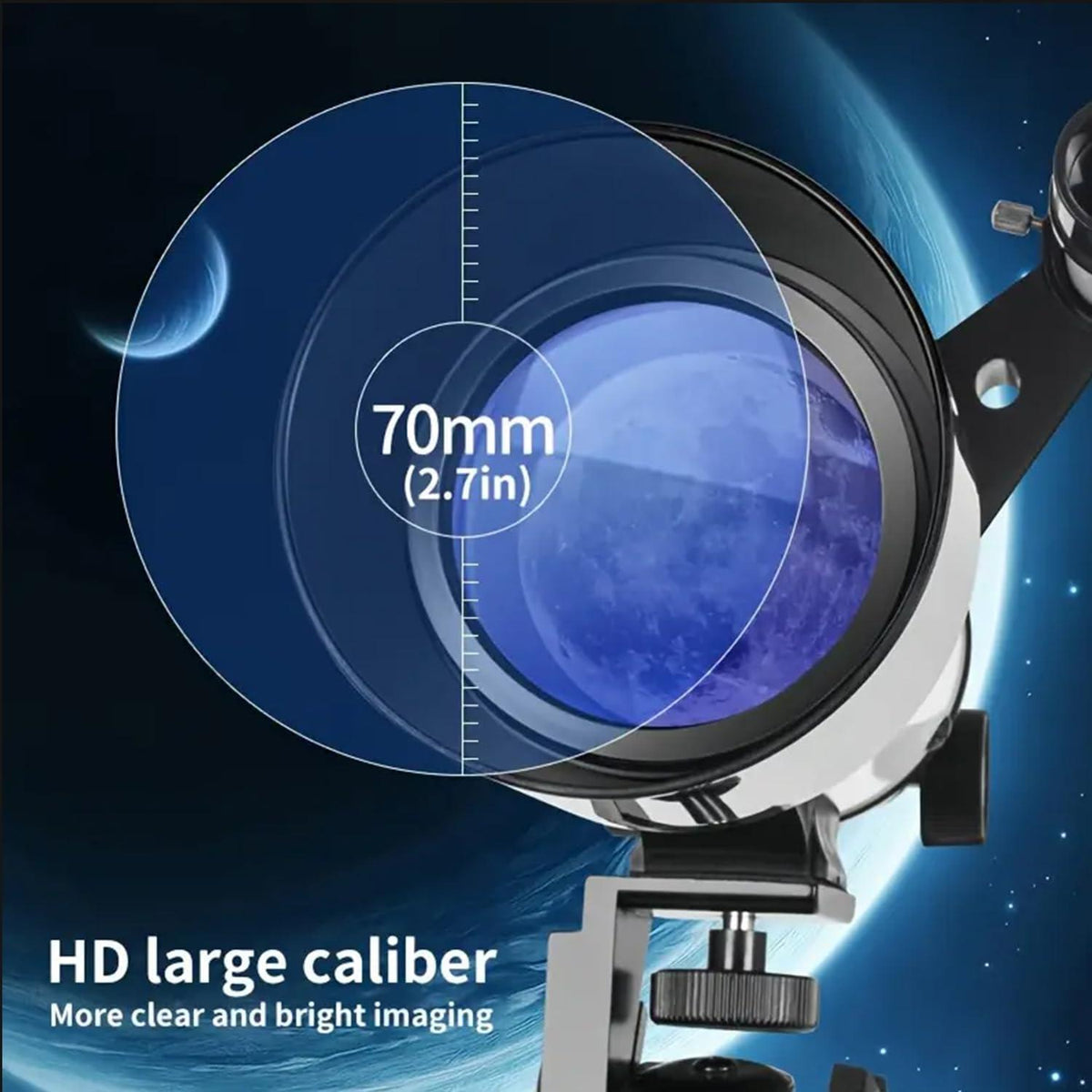 Mijiao Teleskop Astronomie Profi 70/400mm für Anfänger mit Stativ 5x24