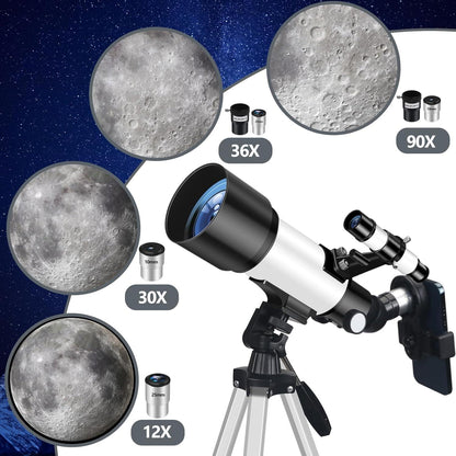 Teleskop Astronomie 70/400mm Anfänger 5x24 Sucherfernrohr Stativ Kinder