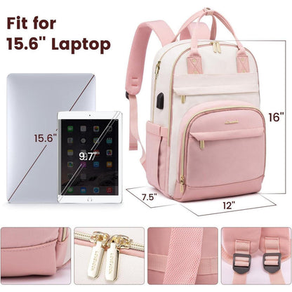 LOVEVOOK Damen Laptop Rucksack 15.6 Zoll Wasserdicht