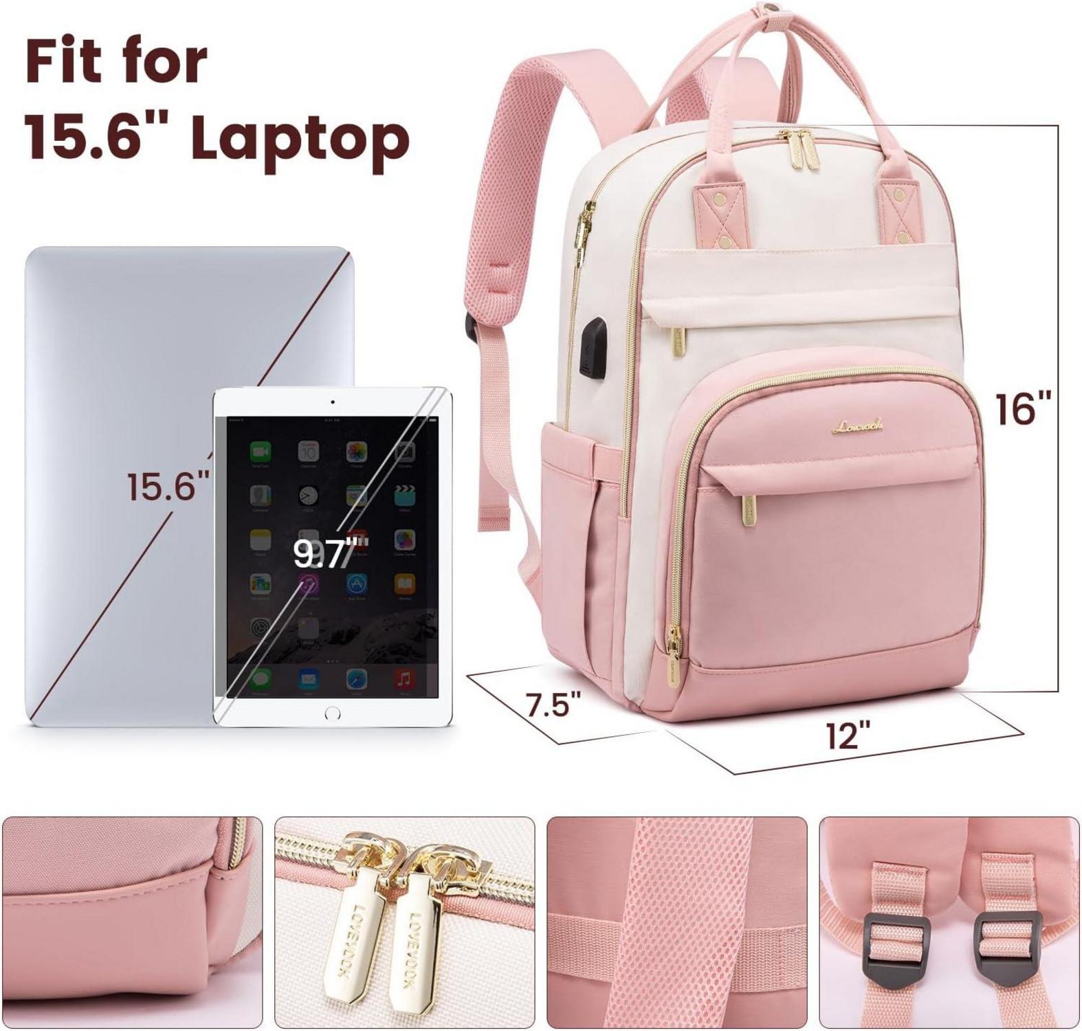 LOVEVOOK Damen Laptop Rucksack 15.6 Zoll Wasserdicht