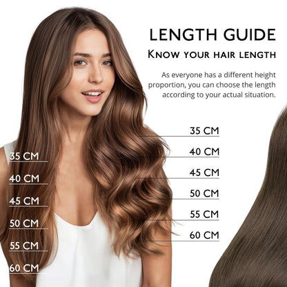 Echthaar Clip-Ins Schokoladenbraun 45cm 120g