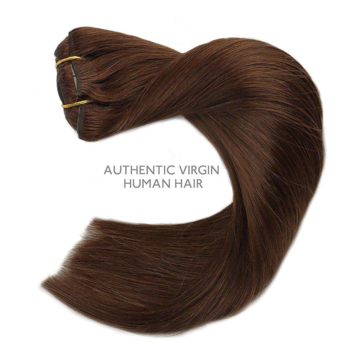 Echthaar Clip-Ins Schokoladenbraun 45cm 120g