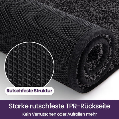 Fußmatte Innen rutschfest 90x150 cm Schwarz-Grau