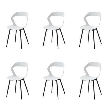 Moderner Esszimmerstuhl 6er-Set, skandinavisches Design Weiß+Schwarz