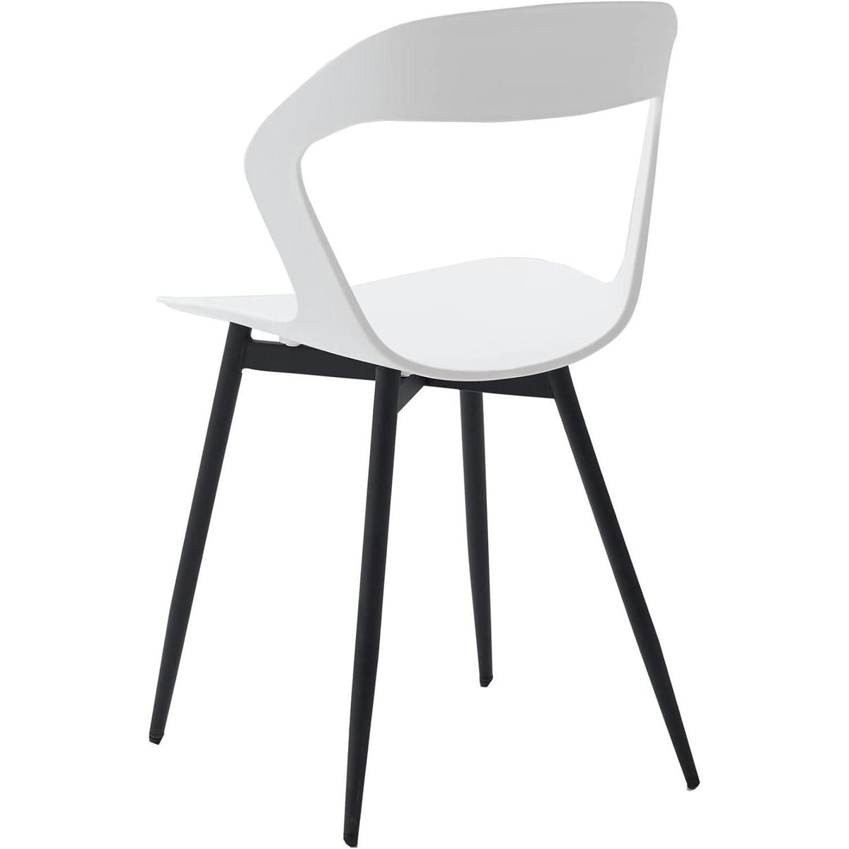Moderner Esszimmerstuhl 6er-Set, skandinavisches Design Weiß+Schwarz