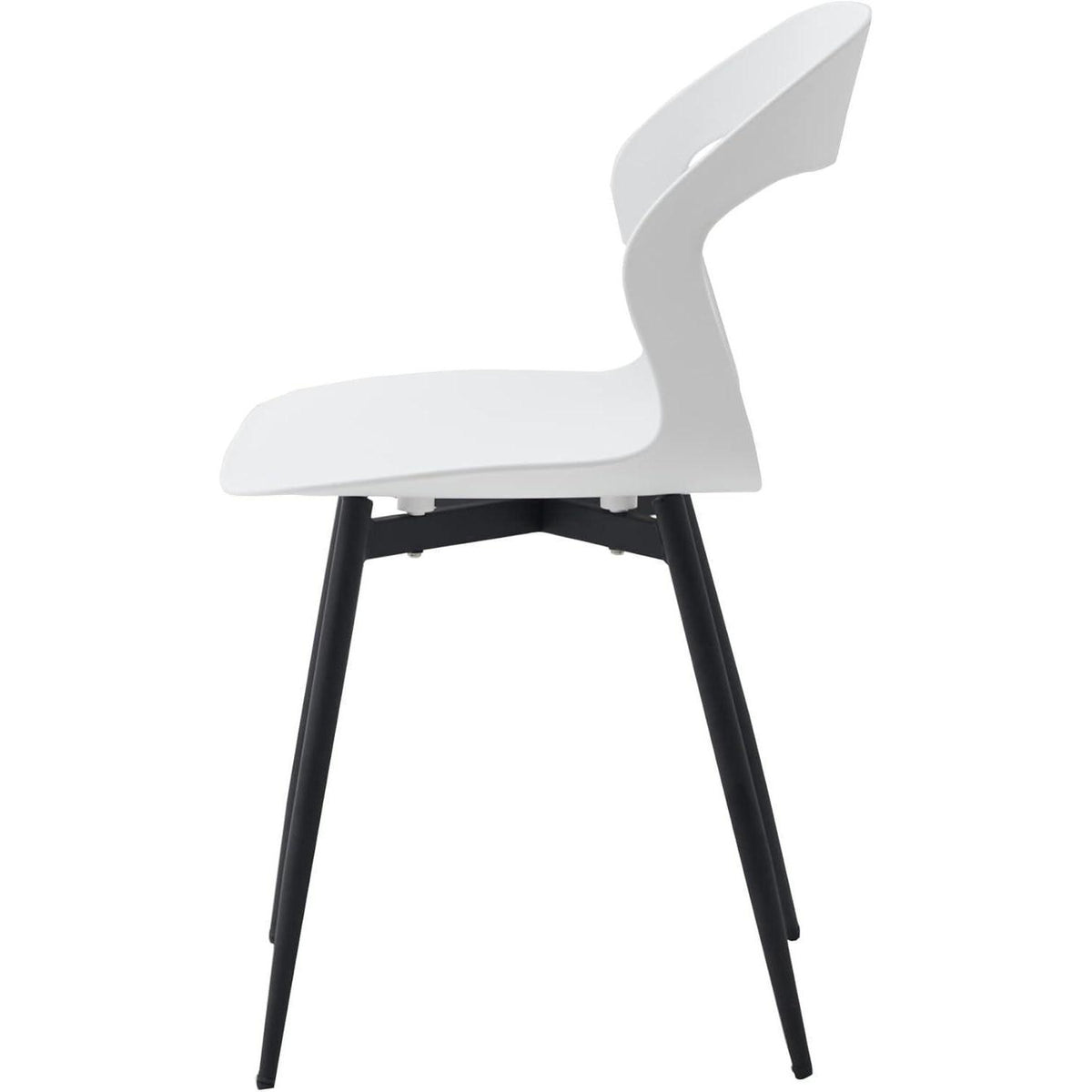 Moderner Esszimmerstuhl 6er-Set, skandinavisches Design Weiß+Schwarz