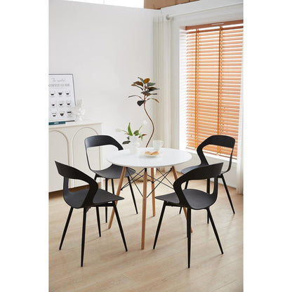 Moderner Esszimmerstuhl Set 4er – Skandinavischer Design Stuhl Schwarz