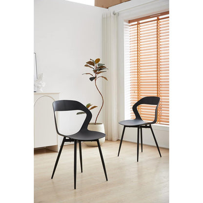 Moderner Esszimmerstuhl 6er-Set Schwarz – Skandinavischer Designstuhl