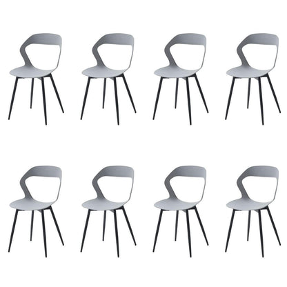 Moderner Esszimmerstuhl Set (8x) – Grau & Schwarz, Skandi-Design