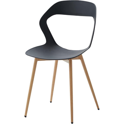Moderner Esszimmerstuhl 6er-Set Schwarz & Natürliche Farbe