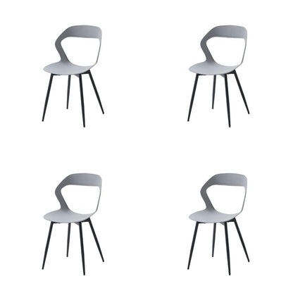 Moderner Esszimmerstuhl Set 4er – Grau & Schwarz, Skandinavisch