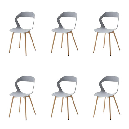 Moderner Esszimmerstuhl 6er-Set Grau & Natürliche Farbe