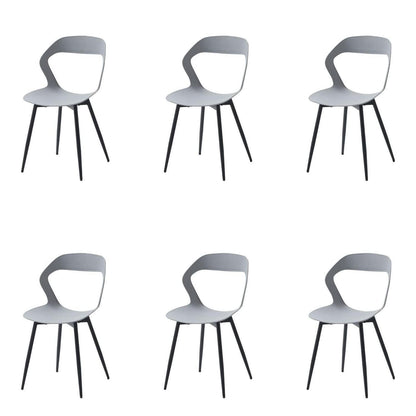Moderner Esszimmerstuhl 6er Set Grau Schwarz | Skandinavischer Design Stuhl