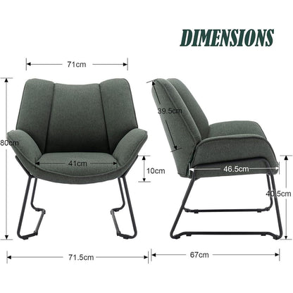 Leinen Loungesessel Grün – Modern & Bequem für Wohnzimmer & Balkon