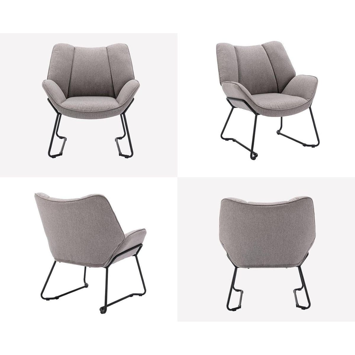 Leinen Loungesessel Grau – Modern & Bequem für Wohnzimmer/Balkon