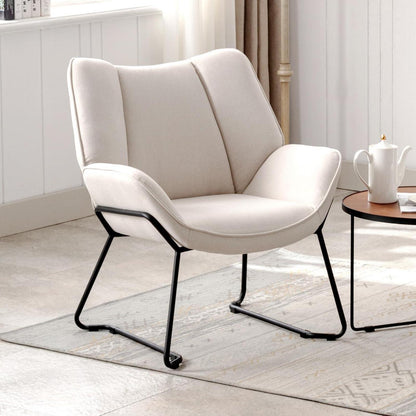 Leinen Loungesessel Modern Beige – Bequemer Relaxsessel für Wohnzimmer