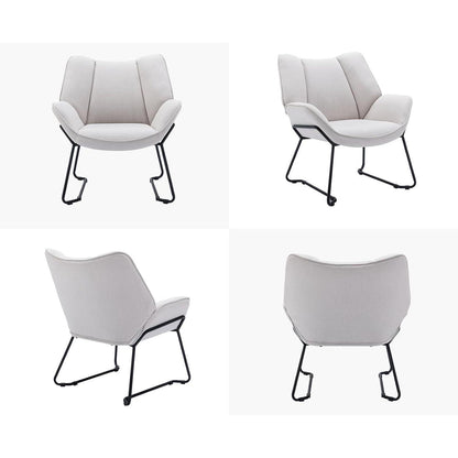 Leinen Loungesessel Modern Beige – Bequemer Relaxsessel für Wohnzimmer