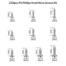 1200 Stück Mini Schrauben Sortiment M1-M1.7 für Elektronik & Uhren