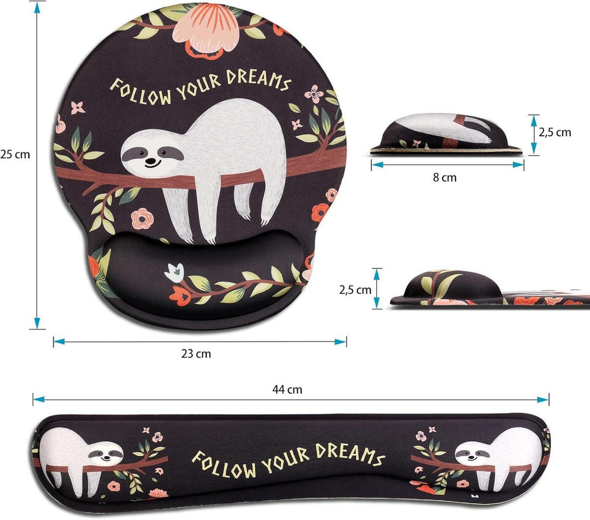 Ergonomisches Mauspad mit Gelkissen und Handauflage Blume