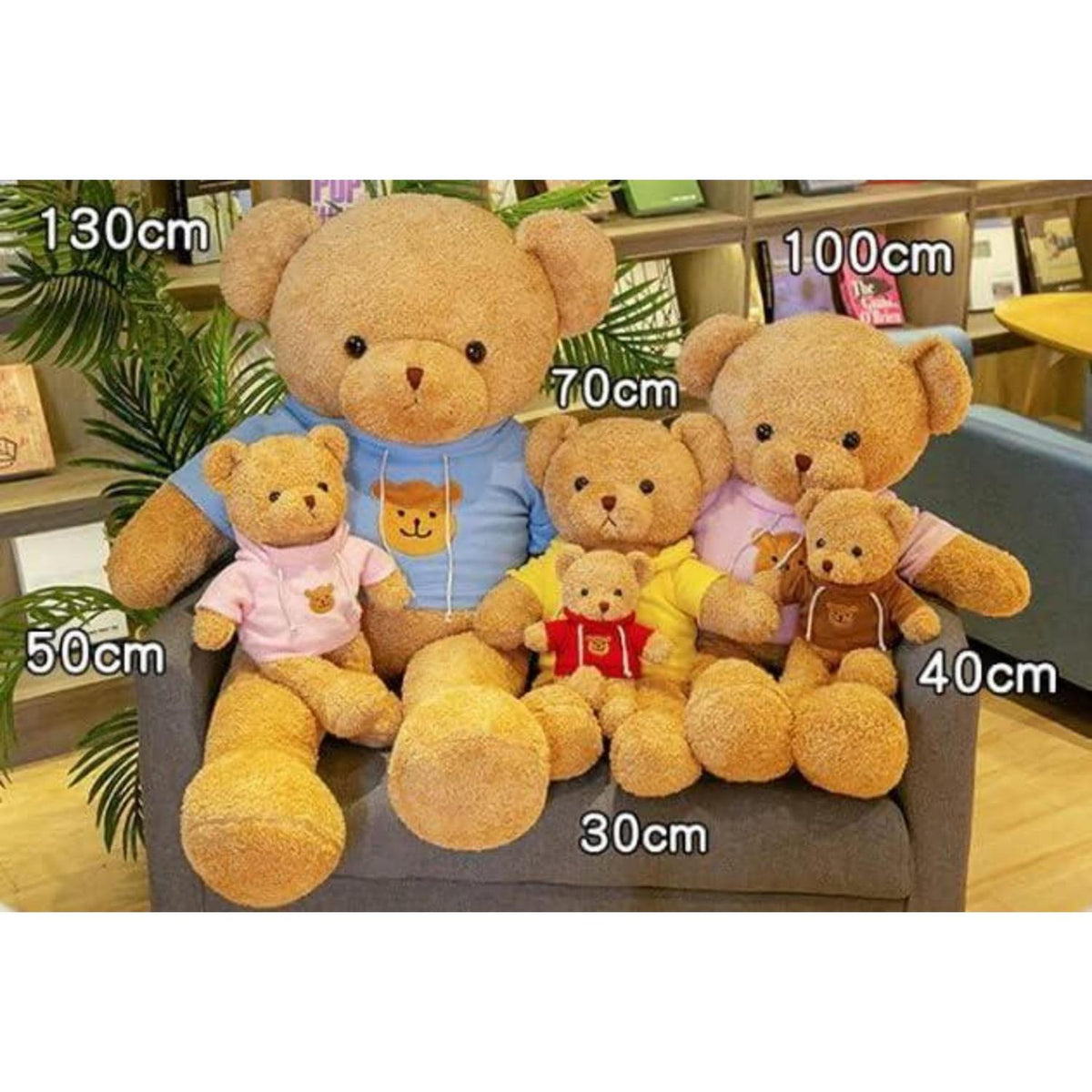 Weicher Teddybär mit Kapuze - 30cm Blau