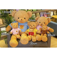 Weicher Teddybär mit Kapuze - 30cm Blau