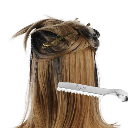 Friseurschere Haarschneideschere Effilierschere Set 11-tlg. Profi Blau