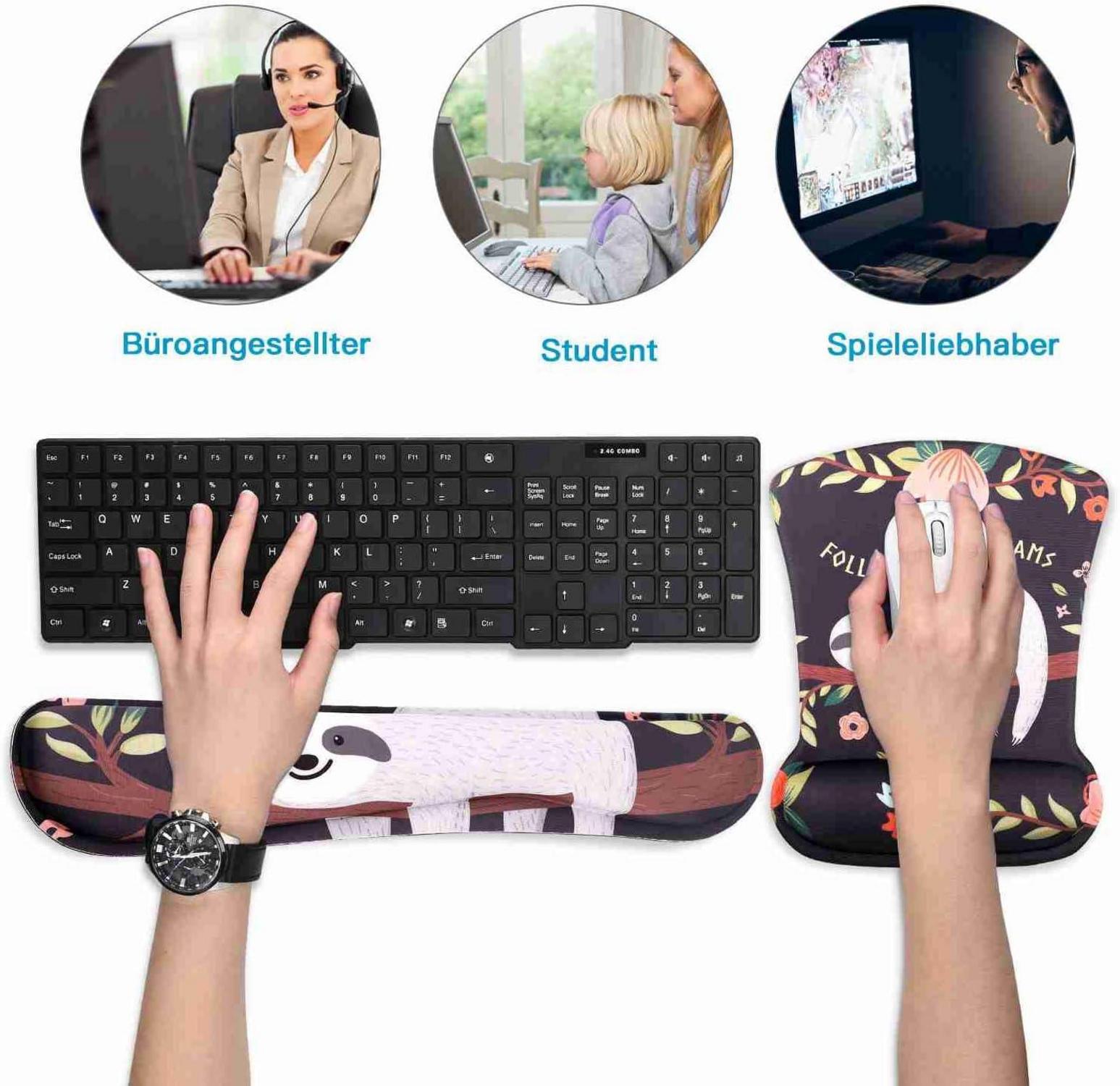 Ergonomisches Handgelenkauflage Set mit rutschfester Rückseite