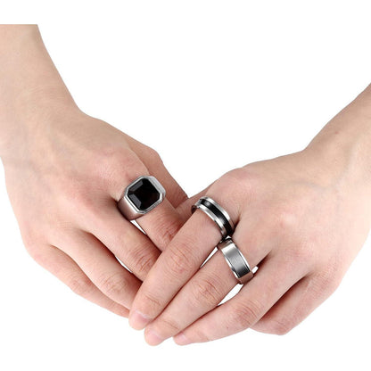6er Set Herrenringe Edelstahl Keltische Knoten Wikinger Siegelringe