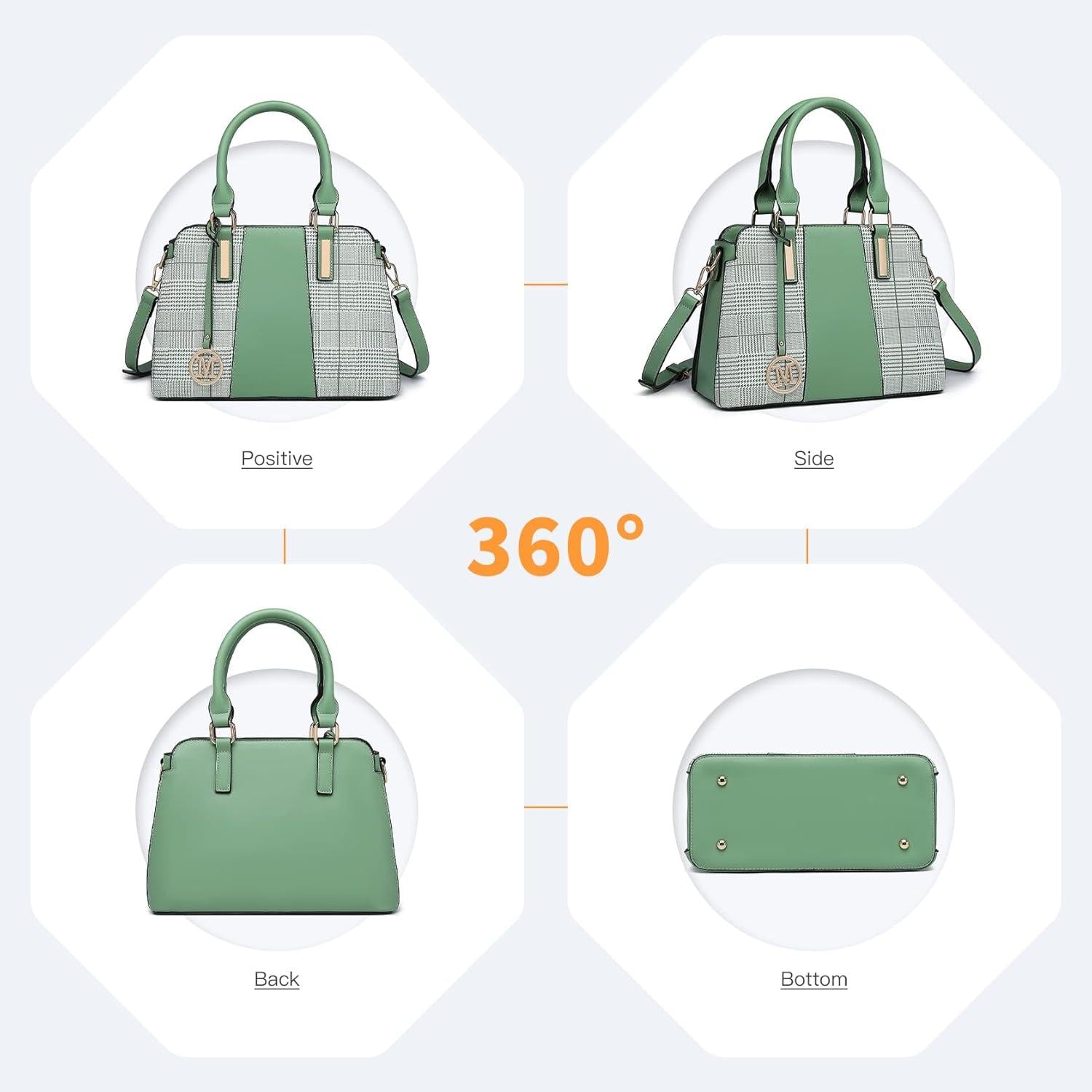Damen Schultertasche mit Geldbörse, Perlen & Kristall Design