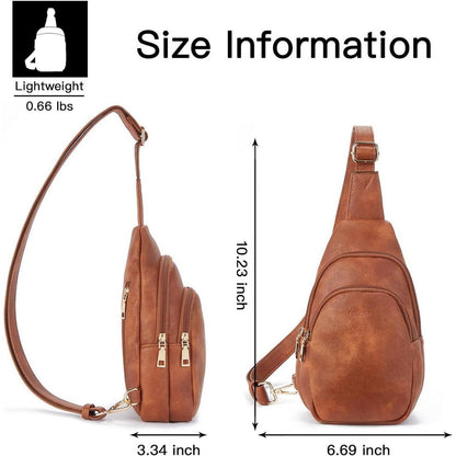 Telena Damen Crossbody Umhängetasche Braun 1 in Lederoptik