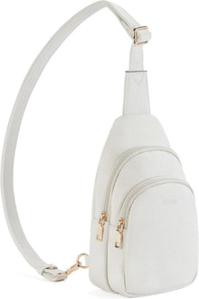 Telena Damen Crossbody Umhängetasche PU Leder Beige