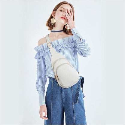 Telena Damen PU Leder Umhängetasche Crossbody Brusttasche