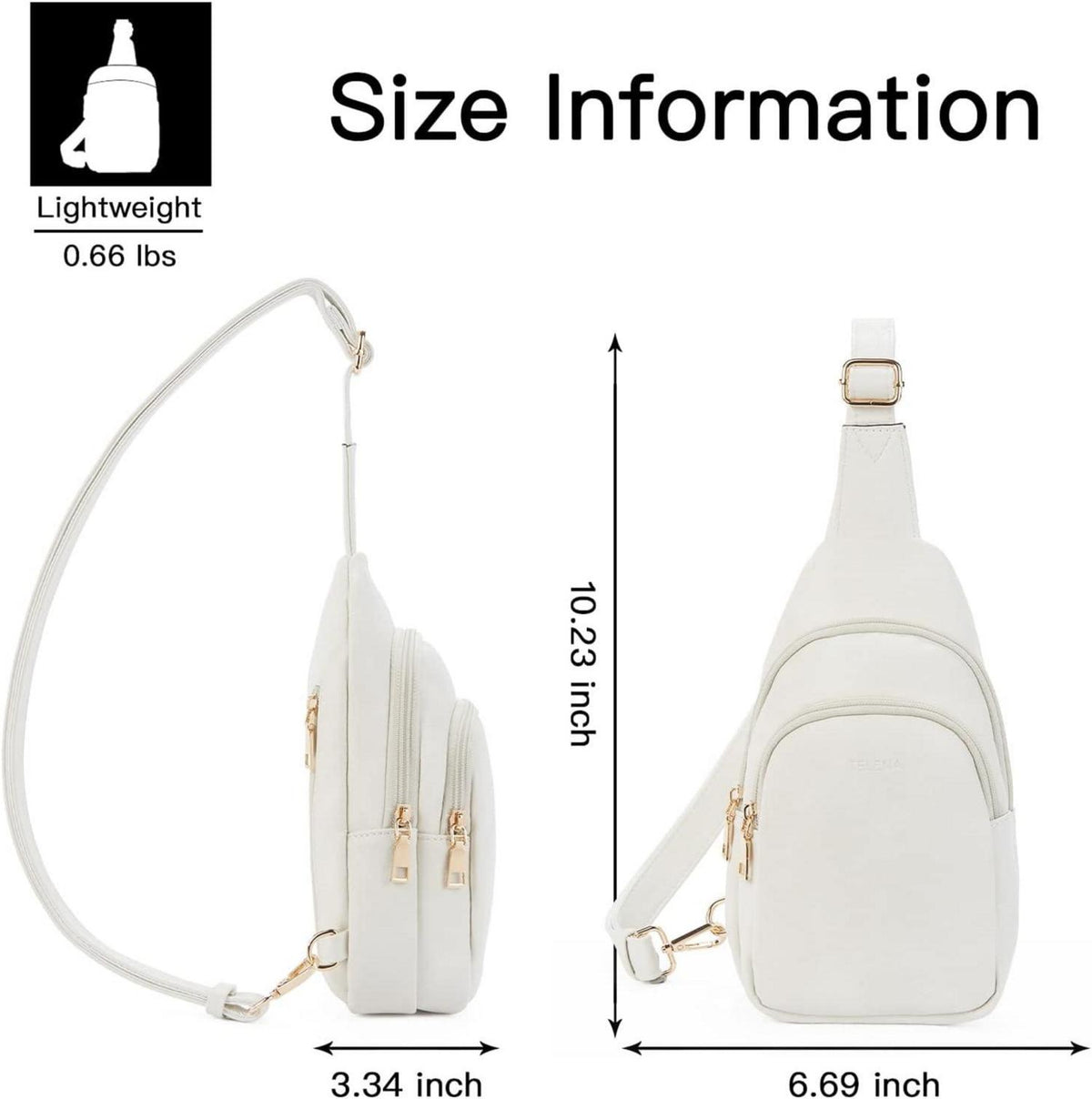 Telena Damen Crossbody Umhängetasche PU Leder Beige