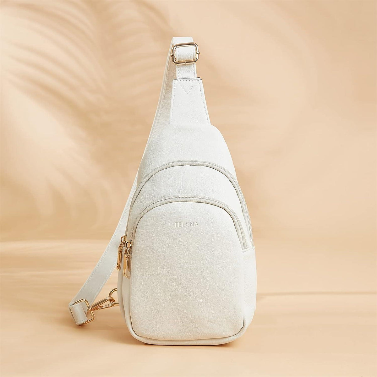 Telena Crossbody Damen Umhängetasche PU Leder Beige Stylisch