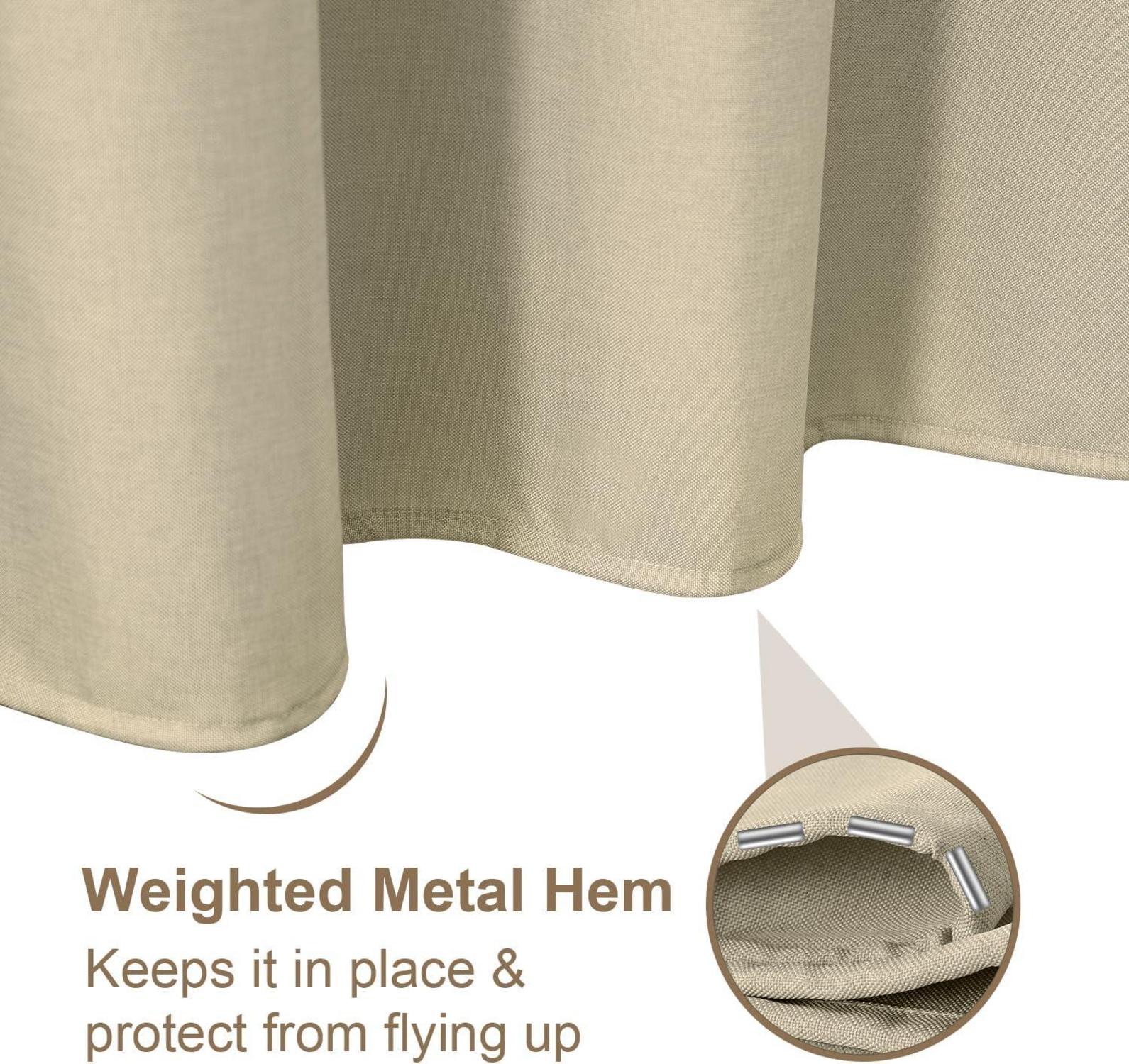 Duschvorhang Leinen Taupe 182x92 cm Anti-Schimmel wasserdicht