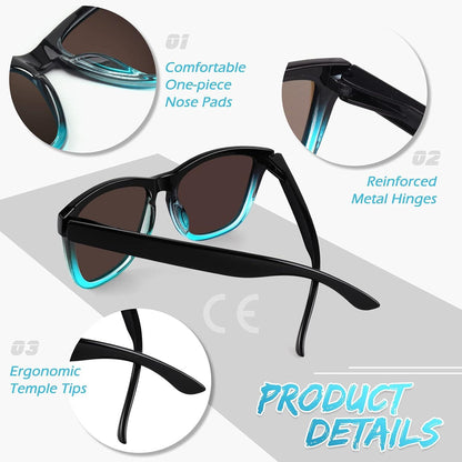 Polarisierte Retro Sonnenbrille UV400 Rechteckig Vintage