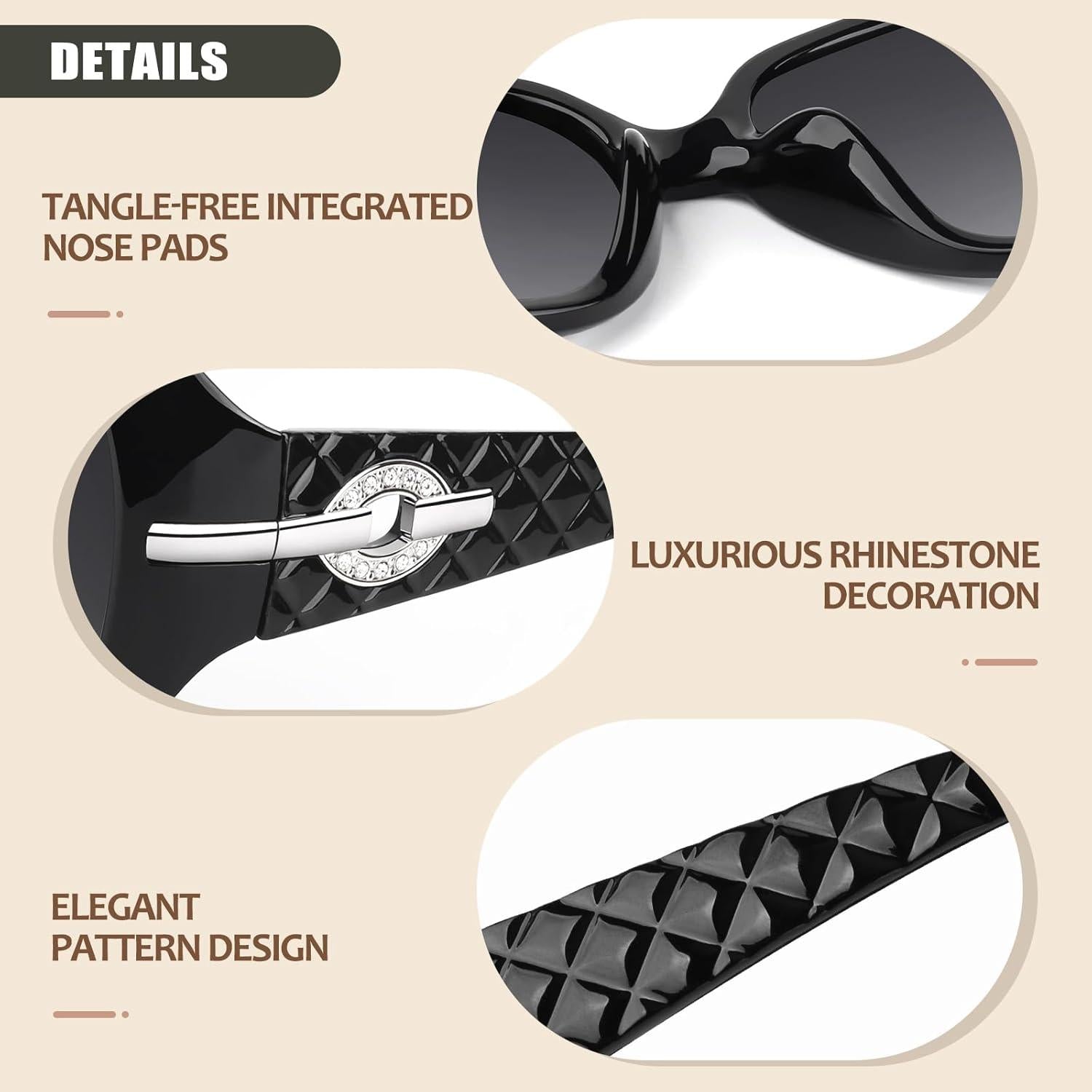 Übergroße Polarisierte Sonnenbrille UV400 Schutz Damen - GQUEEN