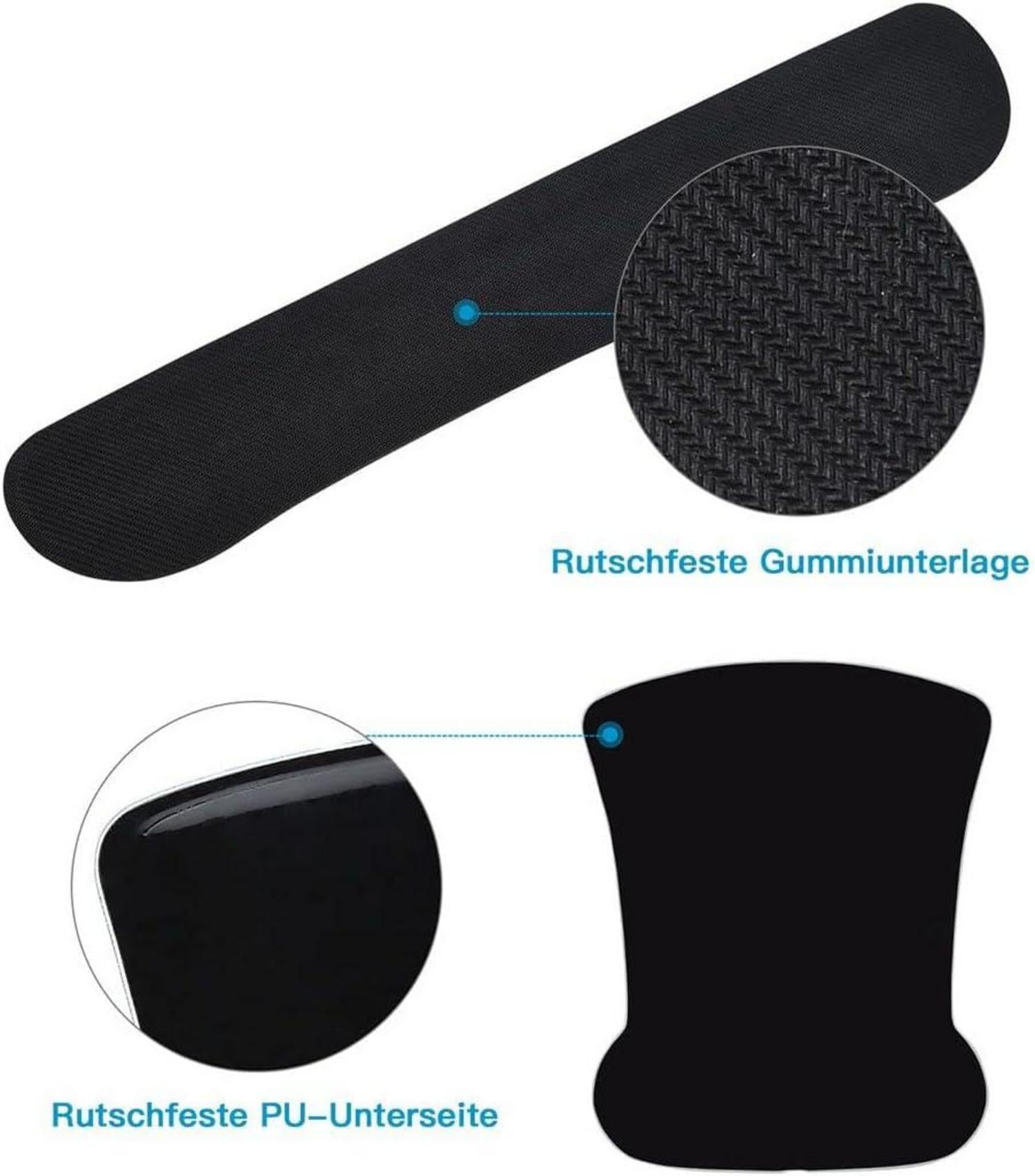 Ergonomisches Mauspad und Tastatur Handgelenkauflagen Set Gelkissen PU